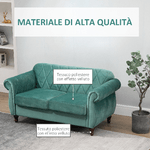 HOMCOM-Divano-2-Posti-in-Legno-e-Velluto-Verde-Spessa-Imbottitura-Divano-per-2-Persone-Design-Vintage-Retro-148-x-72-x-76cm