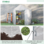 Outsunny-Serra-da-Giardino-per-Esterni-in-Acciaio-e-PE-con-2-Scaffali-e-Porta-Avvolgibile-143x143x195-cm-Bianco