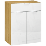 HOMCOM Mobile per Soggiorno con Armadietto e Cassetto, Ripiani regolabili su 3 livelli 70x35x92cm, Bianco