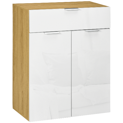 HOMCOM-Mobile-per-Soggiorno-con-Armadietto-e-Cassetto-Ripiani-regolabili-su-3-livelli-70x35x92cm-Bianco