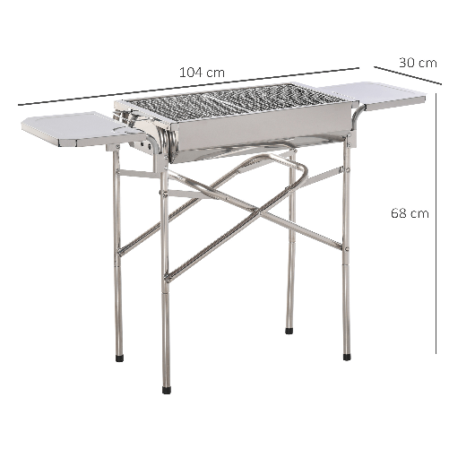 Outsunny-Barbecue-a-Carbonella-Grill-BBQ-da-Giardino-Balcone-con-Piano-d-Appoggio-Esterno-Acciaio-Inox-104-×-30-×-68cm