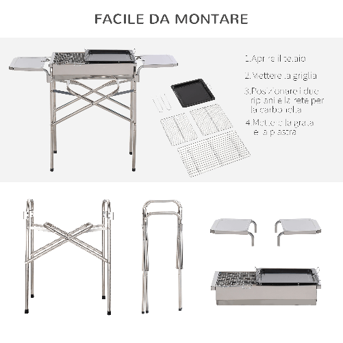 Outsunny-Barbecue-a-Carbonella-Grill-BBQ-da-Giardino-Balcone-con-Piano-d-Appoggio-Esterno-Acciaio-Inox-104-×-30-×-68cm