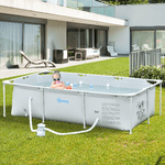 Outsunny-Piscina-Fuori-Terra-Autoportante-Piscina-Rigida-Rettangolare-con-Filtro-e-Valvola-in-Acciaio-e-PVC-Grigio-252x152x65cm