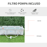 Outsunny-Piscina-Fuori-Terra-Autoportante-Piscina-Rigida-Rettangolare-con-Filtro-e-Valvola-in-Acciaio-e-PVC-Grigio-252x152x65cm