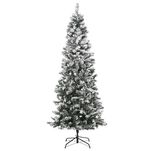 HOMCOM-210cm-Albero-di-Natale-Pino-Artificiale-Effetto-Neve-con-Rami-631-Base-Pieghevole-Rimovibile-Decorazioni-Natalizie