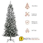 HOMCOM-210cm-Albero-di-Natale-Pino-Artificiale-Effetto-Neve-con-Rami-631-Base-Pieghevole-Rimovibile-Decorazioni-Natalizie