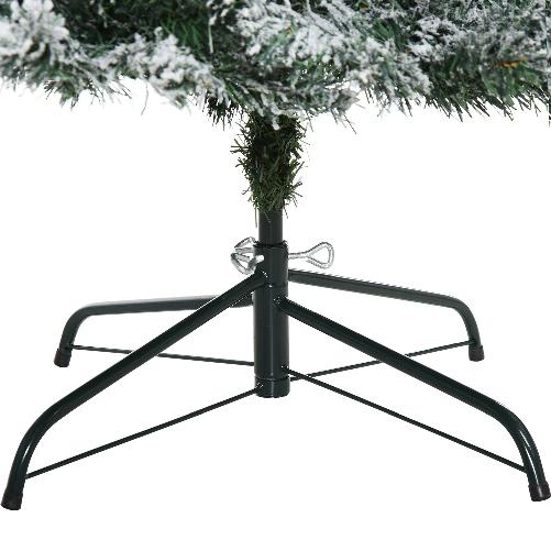 HOMCOM-210cm-Albero-di-Natale-Pino-Artificiale-Effetto-Neve-con-Rami-631-Base-Pieghevole-Rimovibile-Decorazioni-Natalizie