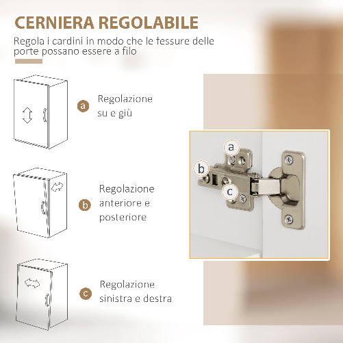 HOMCOM-Dispensa-Cucina-in-Truciolato-e-MDF-con-Ripiani-Aperti-Armadietti-e-Cassetto-119x41x180-cm-Bianco