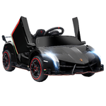 HOMCOM Macchina Elettrica per Bambini Lamborghini Veneno 12V con Telecomando, Età 3-6 Anni, Nero