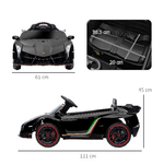 HOMCOM-Macchina-Elettrica-per-Bambini-Lamborghini-Veneno-12V-con-Telecomando-Eta-3-6-Anni-Nero