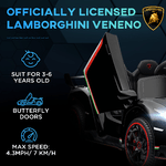 HOMCOM-Macchina-Elettrica-per-Bambini-Lamborghini-Veneno-12V-con-Telecomando-Eta-3-6-Anni-Nero