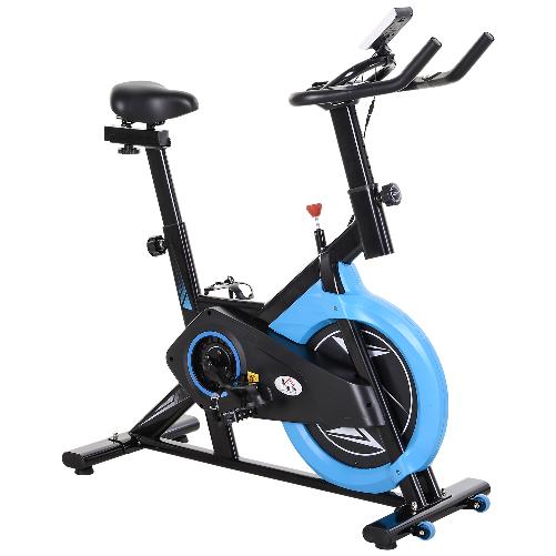 HOMCOM-Cyclette-da-Camera-con-Trasmissione-a-Cinghia-Cyclette-Professionale-con-Manubrio-e-Sellino-Regolabili-Volano-6kg-Schermo-LCD-Fino-a-120kg-Nero-e-Azzurro