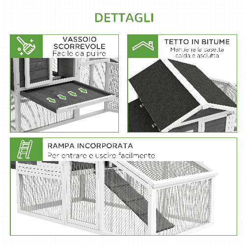 PawHut-Gabbia-per-Galline-o-Anatre-Pollaio-Prefabbricato-in-Legno-con-Tetto-Impermeabile-178x95x100-cm-Grigio