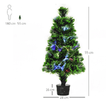 HOMCOM-Alberello-di-Natale-Artificiale-con-40-Luci-e-Fibre-Ottiche-Colorate-40-Rami-e-Base-Rimovibile-Φ28x55cm---Verde
