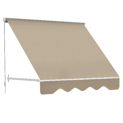 Outsunny-Tenda-da-Sole-Avvolgibile-a-Parete-a-Caduta-Beige-180x70cm