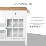 HOMCOM-Carrello-da-Cucina-in-Legno-Multiuso-2-Ruote-Cassetti-e-Mensole---Bianco