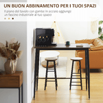 HOMCOM-Bancone-Bar-Stile-Industriale-per-4-Persone-in-Legno-e-Acciaio-118x58x108cm-Marrone-e-Nero