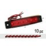 10 Pezzi Fanali Laterali Led 24V 12V Colore Rosso Per Luce Ingombro Cortesia Targa Cupola Cappa Camion Rimorchio Caravan Furgone