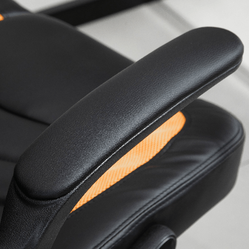 Vinsetto-Poltrona-da-Gaming-o-da-Ufficio-in-Similpelle-Gialla-Braccioli-Pieghevoli-Schienale-e-Altezza-Regolabile-117-127Acm