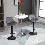 HOMCOM-Set-2-Sgabelli-da-Bar-di-Design-Girevoli-con-Altezza-Regolabile---Grigio-Scuro-Nero