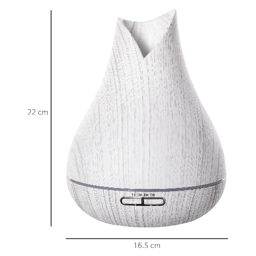 HOMCOM-Diffusore-di-Aromi-Oli-Essenziali-per-Ambienti-Vaporizzatore-con-7-Luci-Colorate-Timer-e-USB-Bianco-300Ml