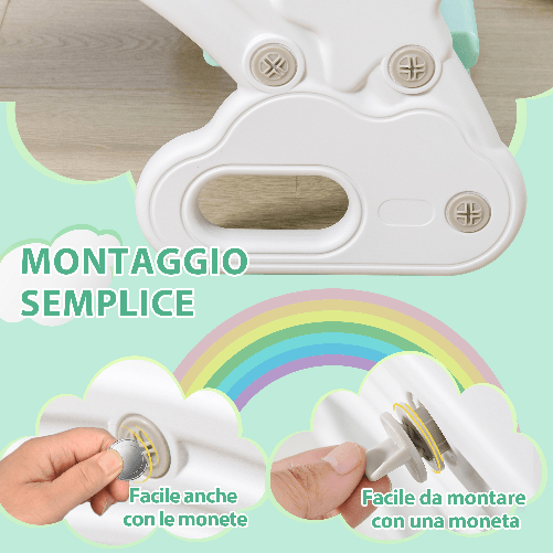 HOMCOM-Set-2-in-1-Altalena-per-Bambini-e-Tavolo-e-Sedie-per-Bambini-con-2-Seggiolini-in-HDPE-100x54x42-cm