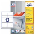 Avery Zweckform Avery 3659-200 etichetta autoadesiva Rettangolo con angoli arrotondati Permanente Bianco 2400 pz