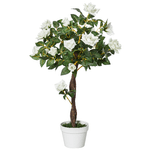 Outsunny-Rosa-Alberello-Pianta-Artificiale-con-21-Fiori-e-Vaso-Pianta-Finta-da-Interno-ed-Esterno-Alta-90cm-Bianco-e-Verde