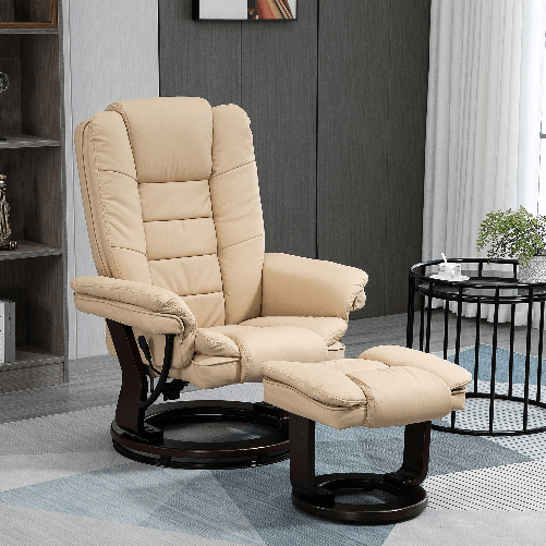 HOMCOM-Set-Poltrona-Relax-e-Pouf-Poggiapiedi-Girevole-a-360°-e-Reclinabile-Similpelle-PU