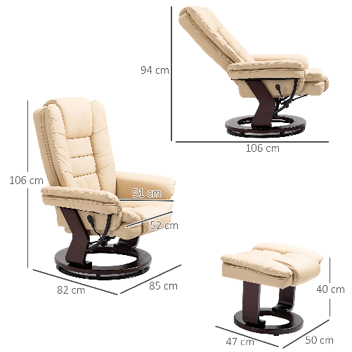 HOMCOM-Set-Poltrona-Relax-e-Pouf-Poggiapiedi-Girevole-a-360°-e-Reclinabile-Similpelle-PU