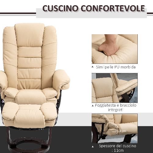 HOMCOM-Set-Poltrona-Relax-e-Pouf-Poggiapiedi-Girevole-a-360°-e-Reclinabile-Similpelle-PU