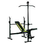 HOMCOM Panca Multifunzione Stazione Fitness con Schienale Regolabile su 3 Livelli, Supporto Gambe e Barra Superiore, 175x110x202cm, Nero