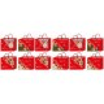 12 Pezzi Sacchetti da Regalo Per Natale Buste Borse Regalo Orizontale Merry Christmas 32X44X12cm Manico In Corda