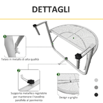 Outsunny-Tavolino-da-Ringhiera-Pieghevole-con-3-Altezze-Regolabili-in-Metallo-60x45x50cm-Bianco