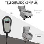 HOMCOM-Poltrona-Relax-Alzapersona-con-Rotelle-Schienale-Reclinabile-160°-con-Telecomando-Incluso-in-Velluto-Grigio