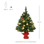 HOMCOM-Albero-di-Natale-60cm-con-15-Luci-a-LED-73-Rami-Albero-di-Natale-Artificiale-con-Decorazioni