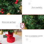 HOMCOM-Albero-di-Natale-60cm-con-15-Luci-a-LED-73-Rami-Albero-di-Natale-Artificiale-con-Decorazioni