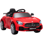 HOMCOM Macchinina per Bambini Elettrica 12V con Licenza Mercedes-AMG GTR, Velocità 3-5km/h, 105x58x45 cm, Rosso