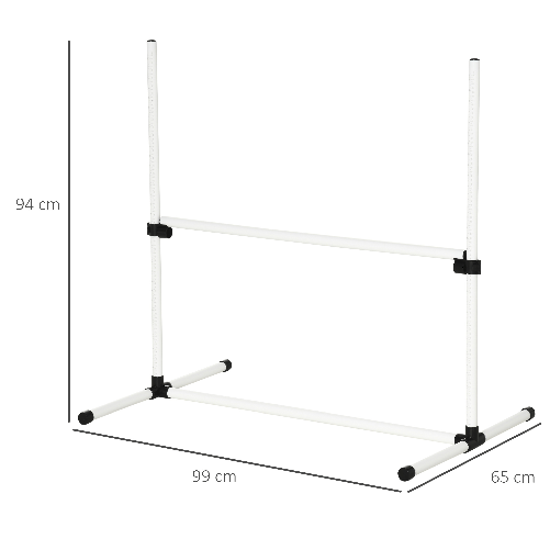 PawHut-Set-di-4-Ostacoli-Agility-Dog-per-Addestramento-Cani-con-Sacca-di-Trasporto-Altezza-delle-Barre-Orizzontali-Regolabili-99x65x94cm