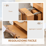 HOMCOM-Tavolo-Pieghevole-da-Pranzo-max-5-Persone-in-Truciolato-e-Acciaio-84x180x100-cm-color-Legno