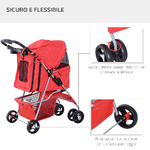 PawHut-Passeggino-per-Animali-Domestici-Pieghevole-Rosso-75-x-46-x-94-cm