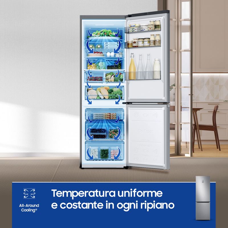 RB34C775CS9-frigorifero-Combinato-EcoFlex-AI-1.85m-344L-Libera-installazione-con-congelatore-Wifi-185m-344-L-con-rivestimento-in-acciaio-inox-Classe-C-Inox