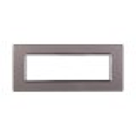 ETTROIT Placca In Vetro Serie Space 7P Colore Silver Compatibile Con Bticino Living Light