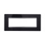 ETTROIT Placca In Vetro Serie Solar 6P Colore Nero Compatibile Con Bticino Matix