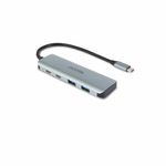 DICOTA D32061 hub di interfaccia USB tipo-C 10000 Mbit/s Argento (USB-C 4-IN-1 HIGHSPEED HUB 10 - GBPS)