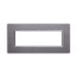 ETTROIT Placca In Alluminio Serie Space 7P Colore Silver Compatibile Con Bticino Living Light