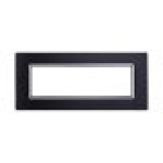 ETTROIT Placca In Alluminio Serie Space 7P Colore Nero Compatibile Con Bticino Living Light