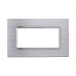 ETTROIT Placca In Alluminio Serie Solar 4P Colore Silver Lucido Compatibile Con Bticino Matix