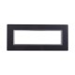 ETTROIT Placca In Vetro Serie Space 7P Colore Acciaio Scuro Compatibile Con Bticino Living Light