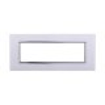 ETTROIT Placca In Vetro Serie Space 7P Colore Bianco Compatibile Con Bticino Living Light